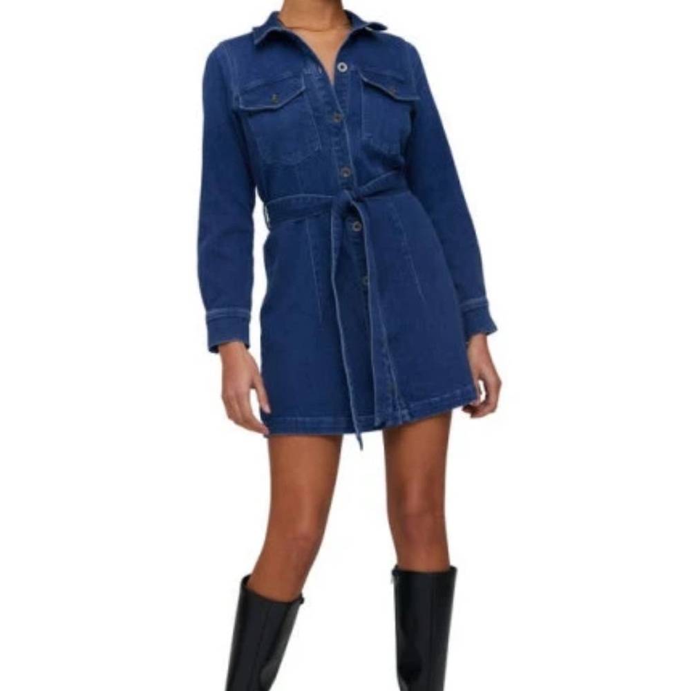 Bella Dahl Kennedy Flap Pocket Shirt Jean Dress NWT
